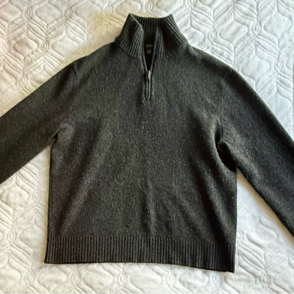 J.Crew XL 100% Lambswool Half-Zip Sweater – Dark Gray